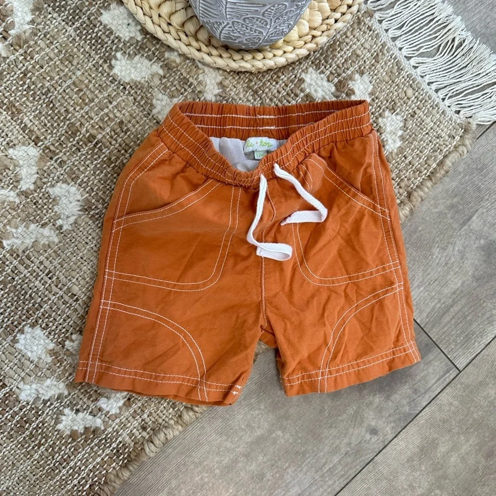 Y2K Le Top Baby Toddler Boy Swim Trunks Rustic Burnt Orange Size 12 Months